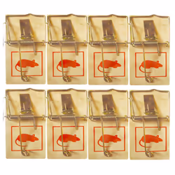 8pk Wooden Mouse Traps | Durable Reusable Snap Traps