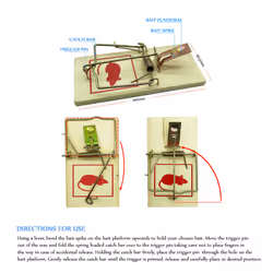 8pk Wooden Mouse Traps | Durable Reusable Snap Traps
