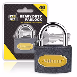 2X Heavy Duty Padlocks with Keys, 40mm Outdoor Lock with 2 Matching Key Set, Hardened Steel Shackle for Anti-Cutting & Sawing ...
