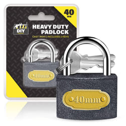 2X Heavy Duty Padlocks with Keys, 40mm Outdoor Lock with 2 Matching Key Set, Hardened Steel Shackle for Anti-Cutting & Sawing, Weatherproof Security