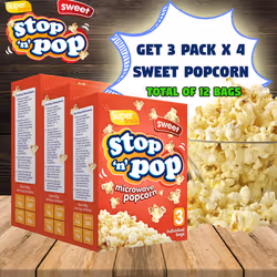 Microwave Popcorn 12 x 85g by Stop n Pop - SWEET