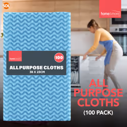 100pk All Purpose Cloths | Disposable Kitchen Dish Cloth | Home Cleaning Wipes