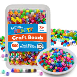 Craft Beads 500pk | Pearl, Glitter, Metallic & Bright Beads