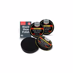 3pk Black Shoe Polish 50ml Tins Black Boot Polish Black Leather Shoe Polish with Beeswax Carnauba Wax for lasting Shine Care  ...