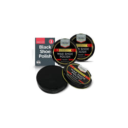 3pk Black Shoe Polish 50ml Tins Black Boot Polish Black Leather Shoe Polish with Beeswax Carnauba Wax for lasting Shine Care Black Polish Shoes