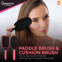5pk Hair Brush Set | Hairbrushes for Women | Paddle Brush, Cushion Brush, Zig Zag Brush, Round Brush & Vented Hair Brushes for Women | Hair Brush Sets