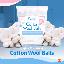 300pk Cotton Wool Balls | Soft & Gentle Natural Cotton Balls for Babies and Adults | Highly Absorbent Cotton Balls Baby | Baby Cotton Wool | Cotton