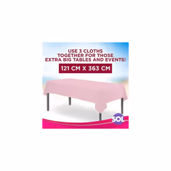 3pk Pink Table Cloths Party | 121 x 121cm | Plastic Table Cover Party | Pink Table Cloth Party Table Cover | Pink Party Table Cloth | Pink Table Cover