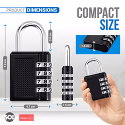 Combination Padlock with 4 Digit Code | Weatherproof Secure Lock