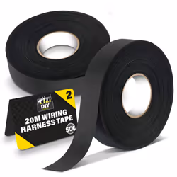 2pk 20m Wiring Harness Tape, Black Loom Binding Felt for Cars, Motorcycle, Durable and Flexible, Heat-Resistant Adhesive Fabr ...