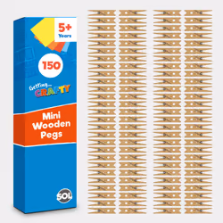 150 Mini Wooden Pegs Craft 25mm Hanging Photo Clothes Clips