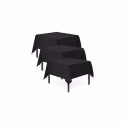 3pk Black Table Cloth Party | 121 x 121cm | Black Plastic Table Cover Party | Black Plastic Table Cloth, Black Tablecloth Bla ...