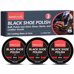 3pk Wax Shoe Polish Black or Brown x 50ml - BLACK
