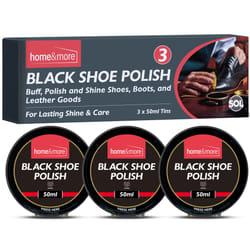 3pk Wax Shoe Polish Black or Brown x 50ml - BLACK