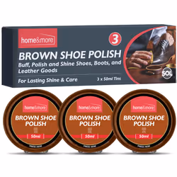 3pk Wax Shoe Polish Black or Brown x 50ml - BROWN