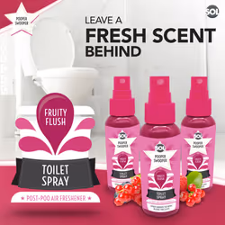 3 x 60ml Pooper Star Toilet Spray Air Freshener - FRUITY