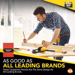 12pk Carpenter Pencils - Durable Marking Pencils for Builders, Joinery, Electricians & DIY Projects - Ideal for Construction, Tradesmen, and