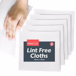 Lint Free Cloths 30x30cm | White Cleaning Cloth - 5 cloths
