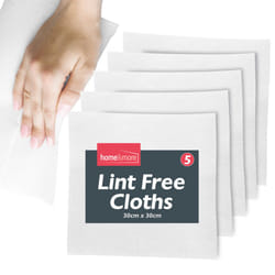 Lint Free Cloths 30x30cm | White Cleaning Cloth - 5 cloths