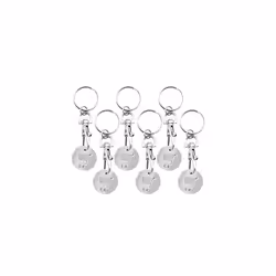 6pk Trolley Coin Keyring UK Set | Shopping Trolley Token Keyrings | Trolley Tokens for Supermarket Cart Trolley Key | New Pou ...