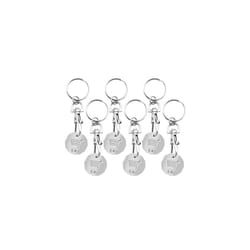 6pk Trolley Coin Keyring UK Set | Shopping Trolley Token Keyrings | Trolley Tokens for Supermarket Cart Trolley Key | New Pound UK Coin Trolley Token