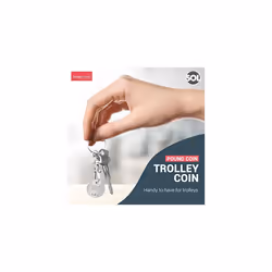 6pk Trolley Coin Keyring UK Set | Shopping Trolley Token Keyrings | Trolley Tokens for Supermarket Cart Trolley Key | New Pound UK Coin Trolley Token