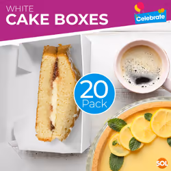 20 White Single Cake Slice Boxes Individual Party Favour Box