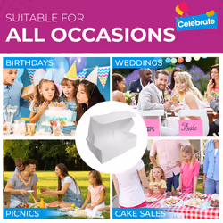 20 White Single Cake Slice Boxes Individual Party Favour Box