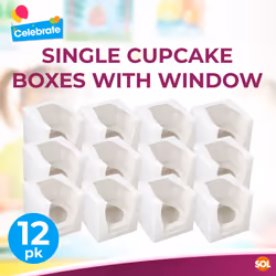 12 Cupcake Boxes Individual Box with Window Removable Inner Tray