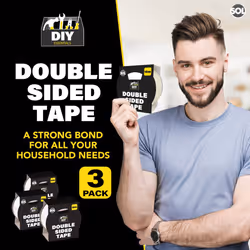 3pk Clear Double-Sided Tape â 10M x 48mm Heavy-Duty Sticky Tape for Craft, Mounting & DIY â Strong, Durable & Waterproof Double-Sided Adhesive