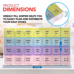 Pill Box Large Daily Tablet Organiser 7 Day Night Holders Travel Dispenser Boxes