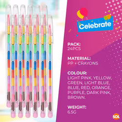 24pk Swap Point Crayon Rainbow Pencils | Twistable Crayons