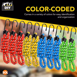 10pk Assorted Bungee Cords with Hooks | Long Bungee Cord with Hooks - Additional view 6