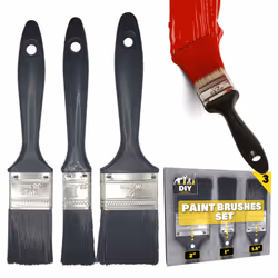 3pk Paint Brush Set | 1", 1.5", 2" Paintbrushes | Gloss Paint Brush