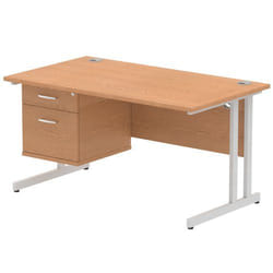Dynamic Impulse W1400 x D800 x H730mm Straight Office Desk Cantilever