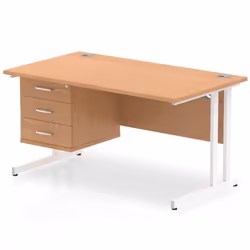 Dynamic Impulse W1400 x D800 x H730mm Straight Office Desk Cantilever