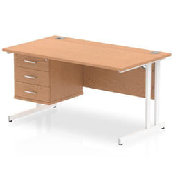 Dynamic Impulse W1400 x D800 x H730mm Straight Office Desk Cantilever