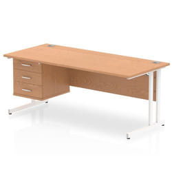 Dynamic Impulse W1800 x D800 x H730mm Straight Office Desk Cantilever