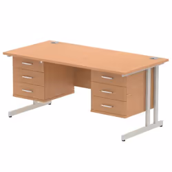 Dynamic Impulse W1600 x D800 x H730mm Straight Office Desk Cantilever