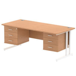 Dynamic Impulse W1800 x D800 x H730mm Straight Office Desk Cantilever