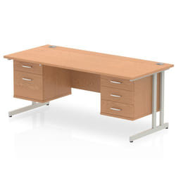 Dynamic Impulse W1800 x D800 x H730mm Straight Office Desk Cantilever