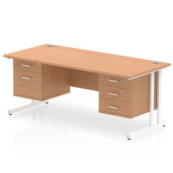 Dynamic Impulse W1800 x D800 x H730mm Straight Office Desk Cantilever