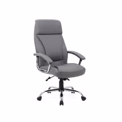 A luxurious bonded leather and chrome executive chair with comfort pads. tilting action and stylish stitching detail. Integra ...