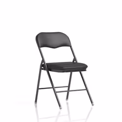 Dynamic Sicily PU Leather Folding Chair Black/Black Frame - BR000310 D