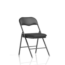 Dynamic Sicily PU Leather Folding Chair Black/Black Frame - BR000310 D