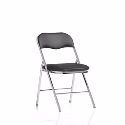 Dynamic Sicily PU Leather Folding Chair Black/Chrome Frame - BR000311