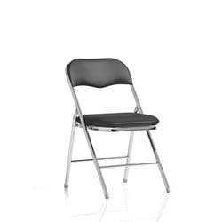 Dynamic Sicily PU Leather Folding Chair Black/Chrome Frame - BR000311