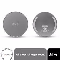 Aquarius Universal Wireless Charging Pad Round - Silver