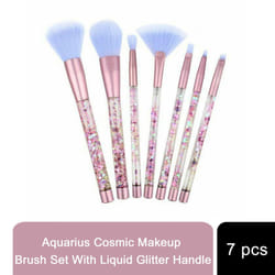 Aquarius Cosmic Makeup 7pcs Brush Set With Liquid Glitter Handle