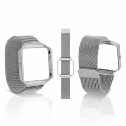 Fitbit Blaze Metal Mesh Straps with Frame - Silver
